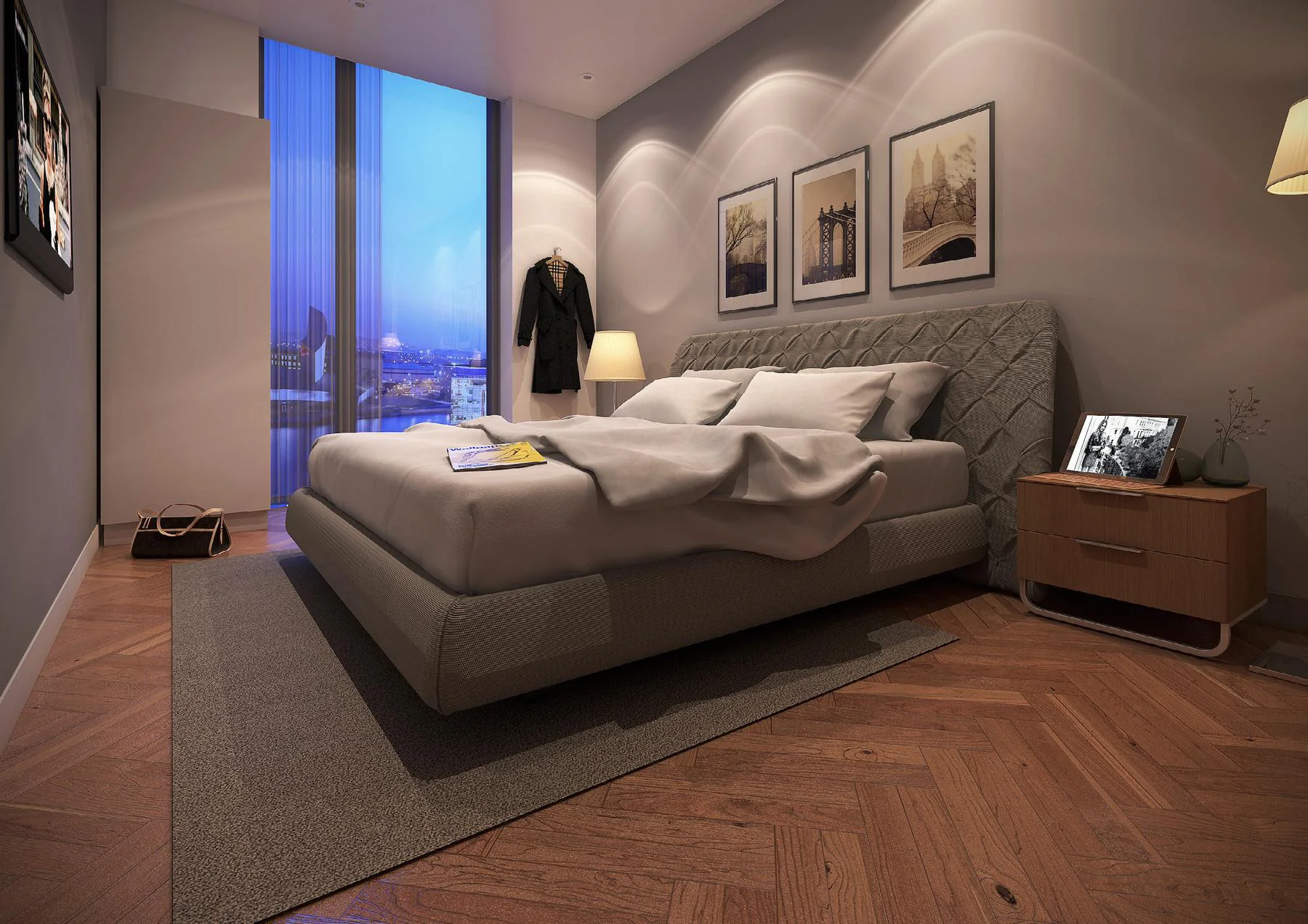 Illustrative Trafford Waters apartment bedroom interior