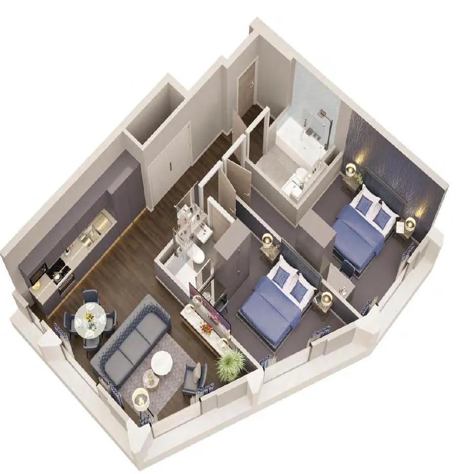 Two-bedroom apartment floor plan