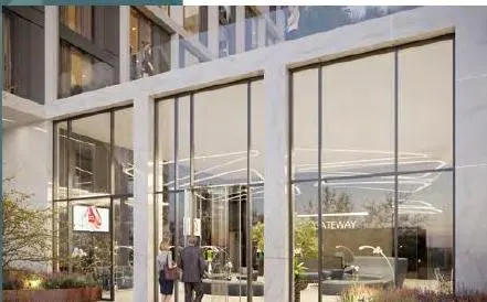 Double-height residents' entrance and reception