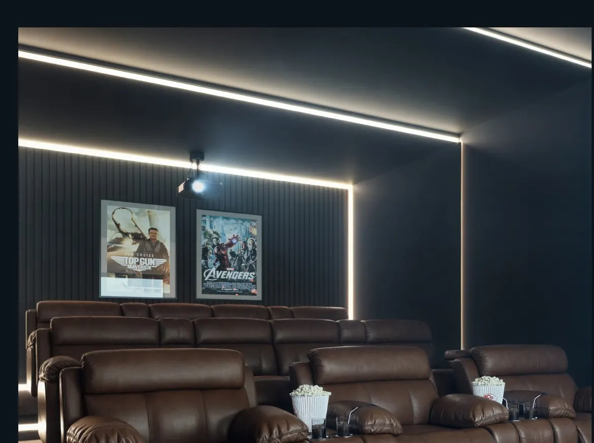 Residents' cinema room with leather recliners