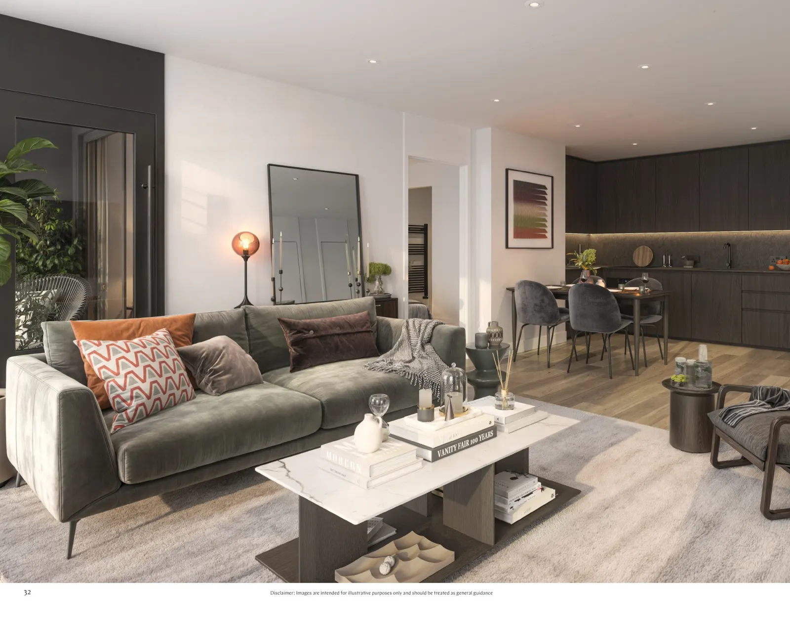 Two-bedroom apartment living room