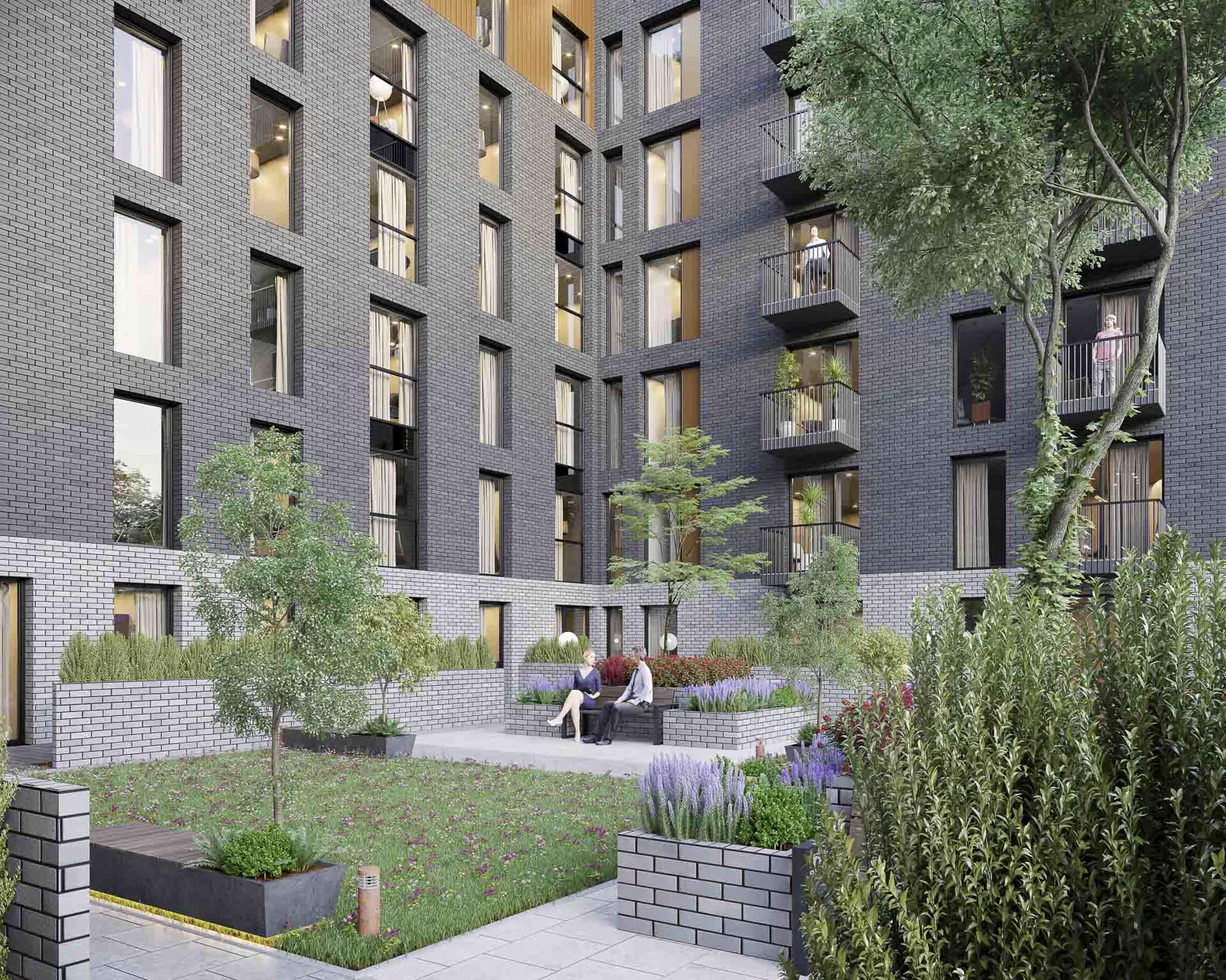 Landscaped courtyard at West One