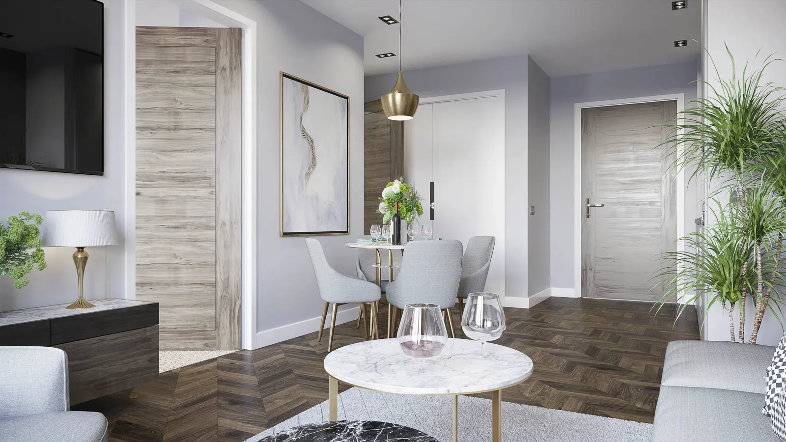 Living room at West One
