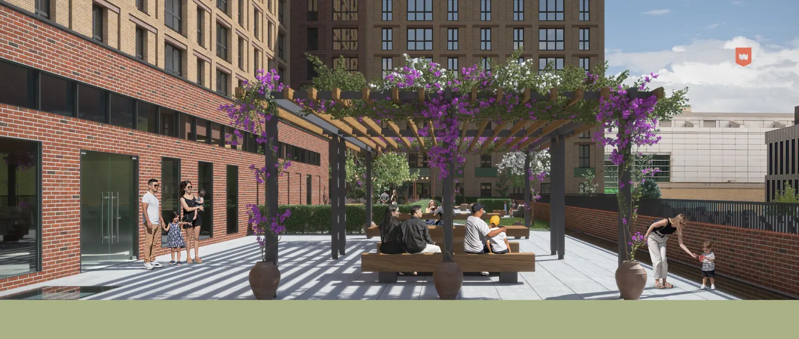 Private podium garden at Waterhouse Gardens