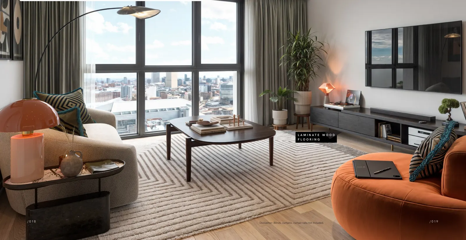 Two-bedroom apartment living space